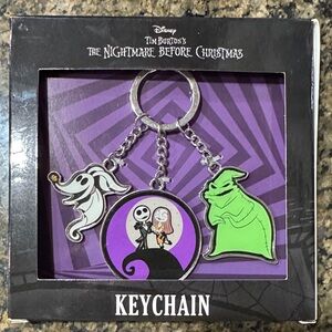 Disney Nightmare Before Christmas Purple and Green Keychain